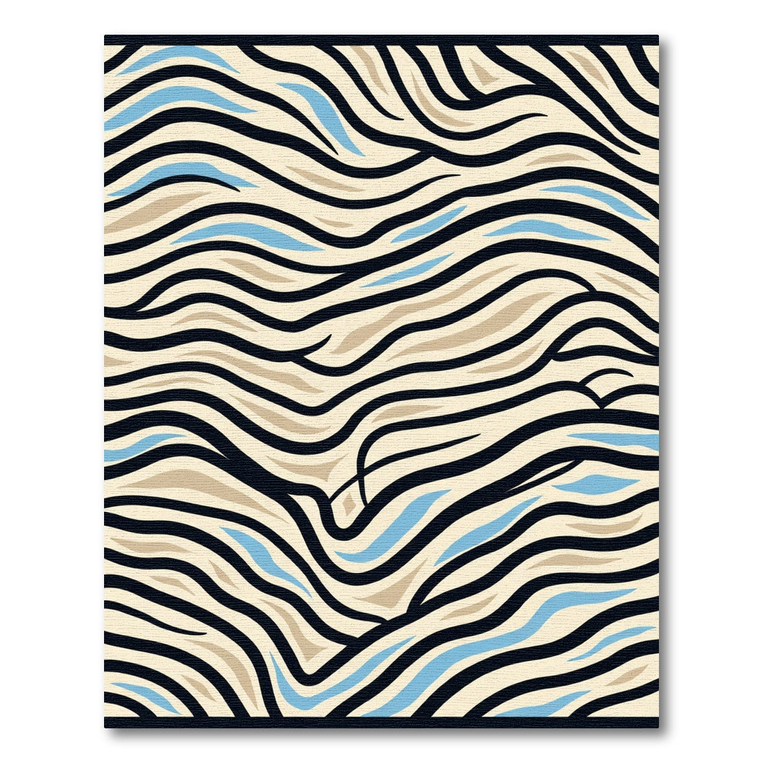 Bold Black Striped Wave Rug