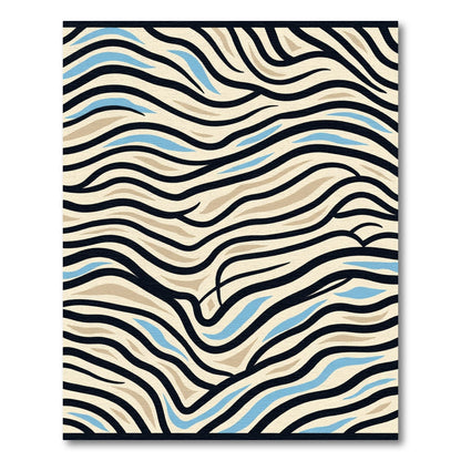 Bold Black Striped Wave Rug