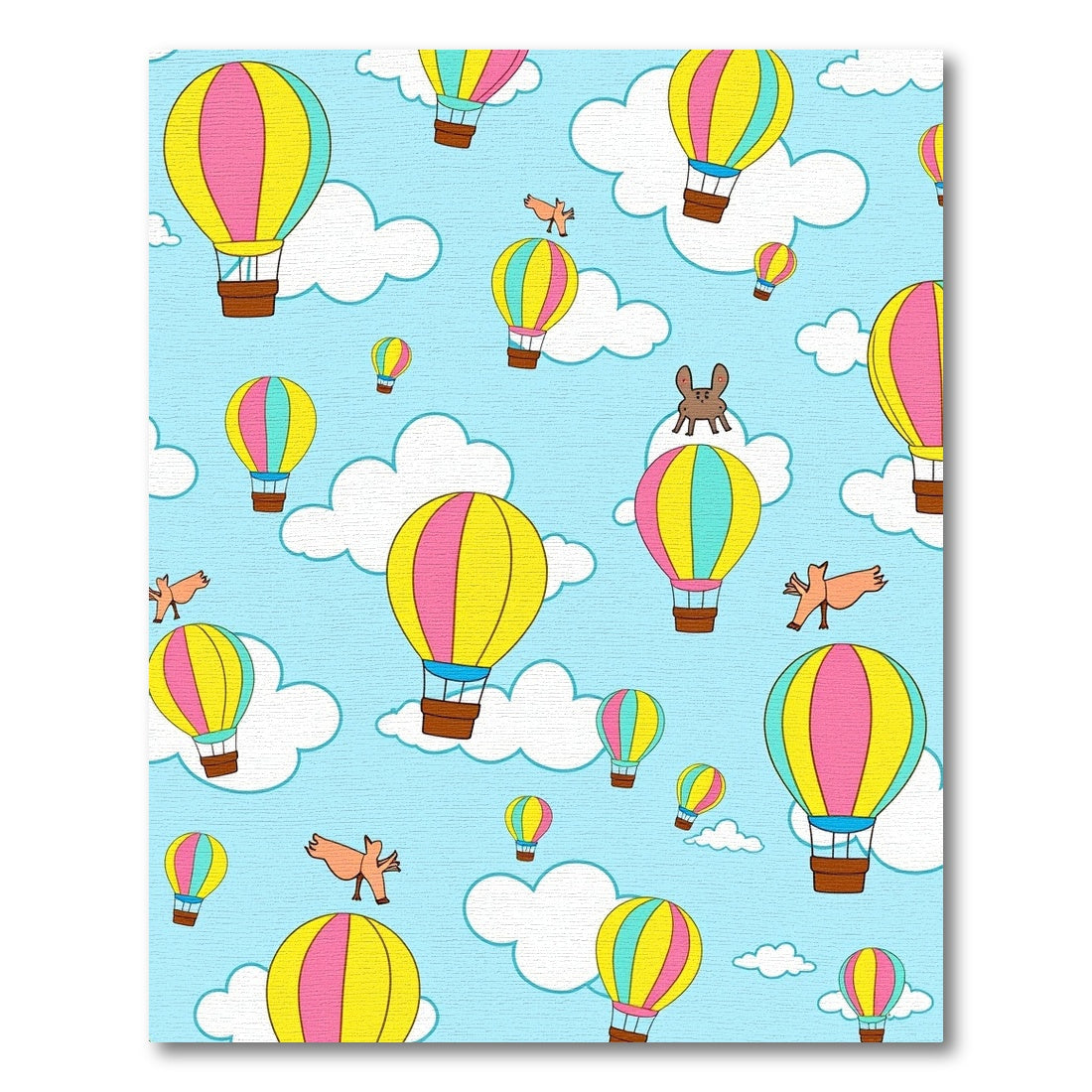 Whimsical Hot Air Balloons Amidst Clouds Rug