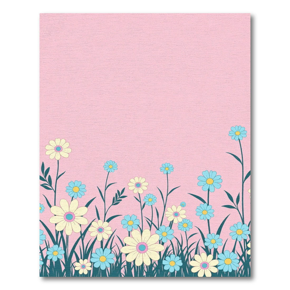 Whimsical Daisy Meadow Floral Rug
