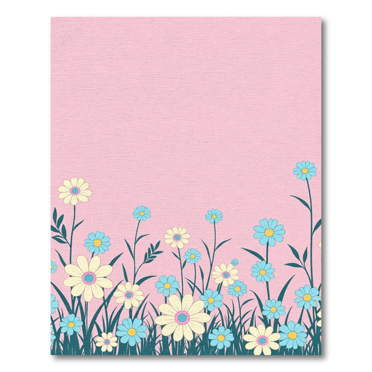 Whimsical Daisy Meadow Floral Rug