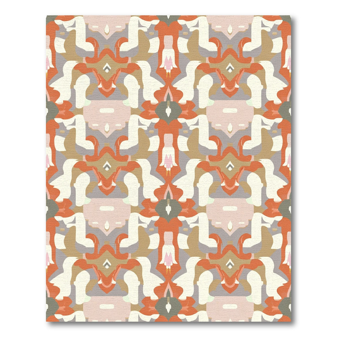 Terracotta Floral Mirrored Abstraction Rug