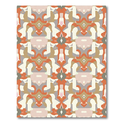 Terracotta Floral Mirrored Abstraction Rug