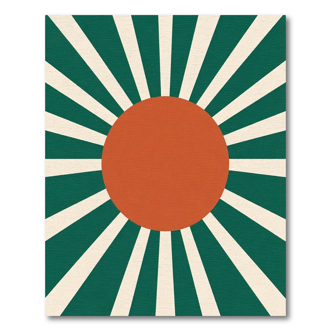 Terracotta Sunburst Green Stripes Rug
