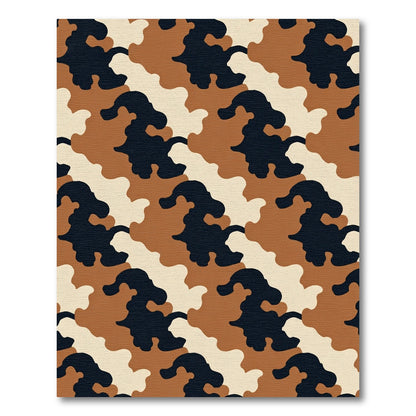 Desert Camo Irregular Shape Rug