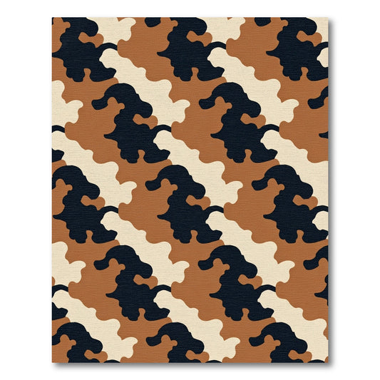 Desert Camo Irregular Shape Rug