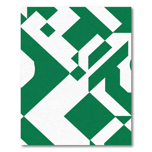 Emerald White Geometric Shapes Rug