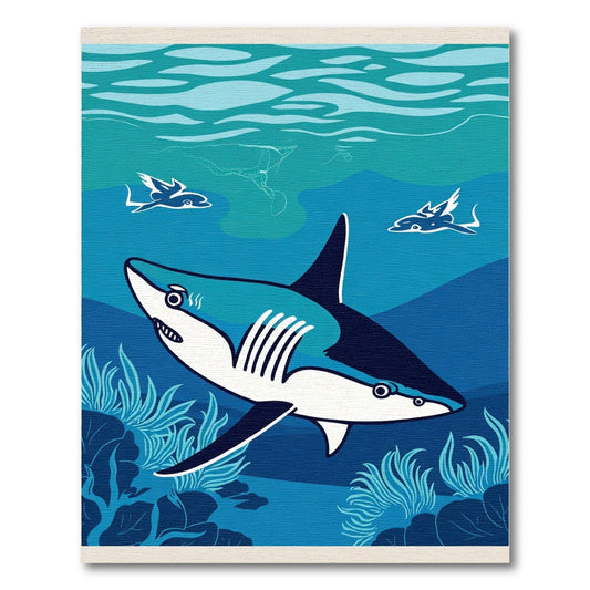 Oceanic Shark Sea Creature Bold Rug
