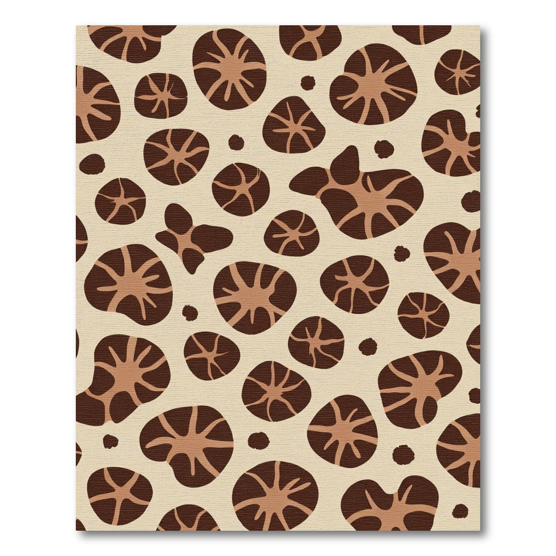 Brown Mushroom Pattern Rug