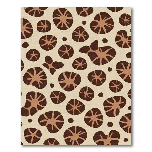 Brown Mushroom Pattern Rug