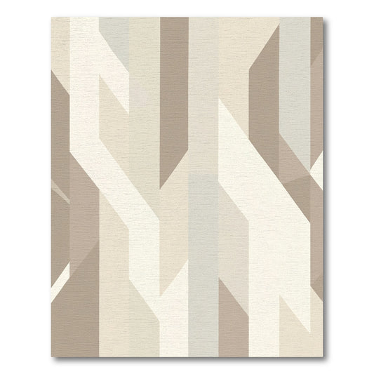 Neutral Abstract Geometric Block Rug