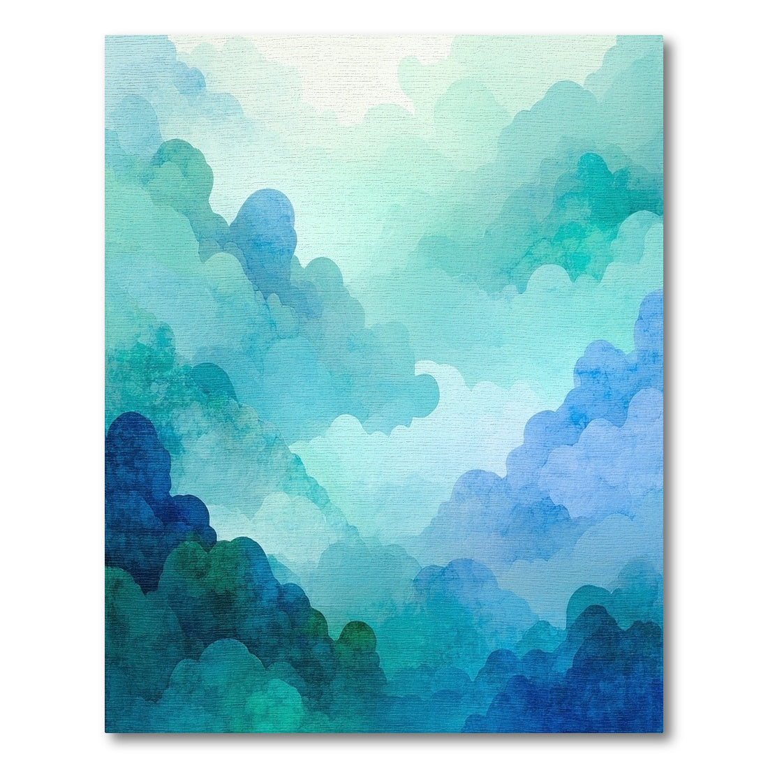Ethereal Teal Cloud Layers Rug