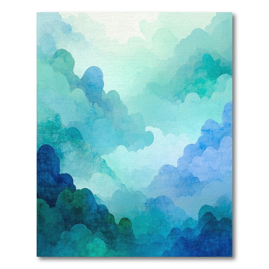 Ethereal Teal Cloud Layers Rug
