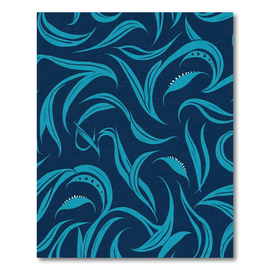 Deep Teal Aquatic Swirls Rug