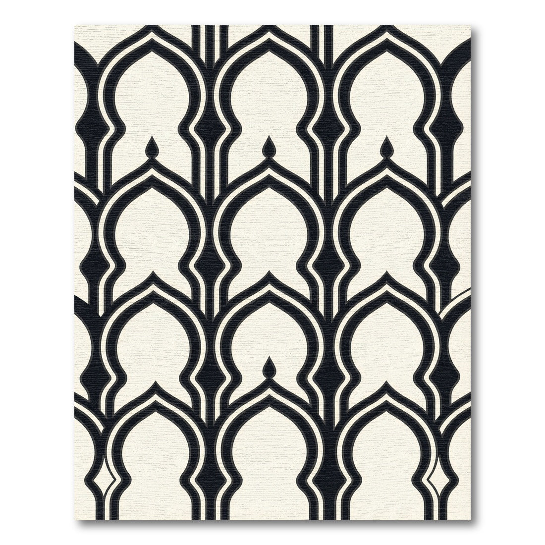 Monochrome Geometric Moorish Arch Rug
