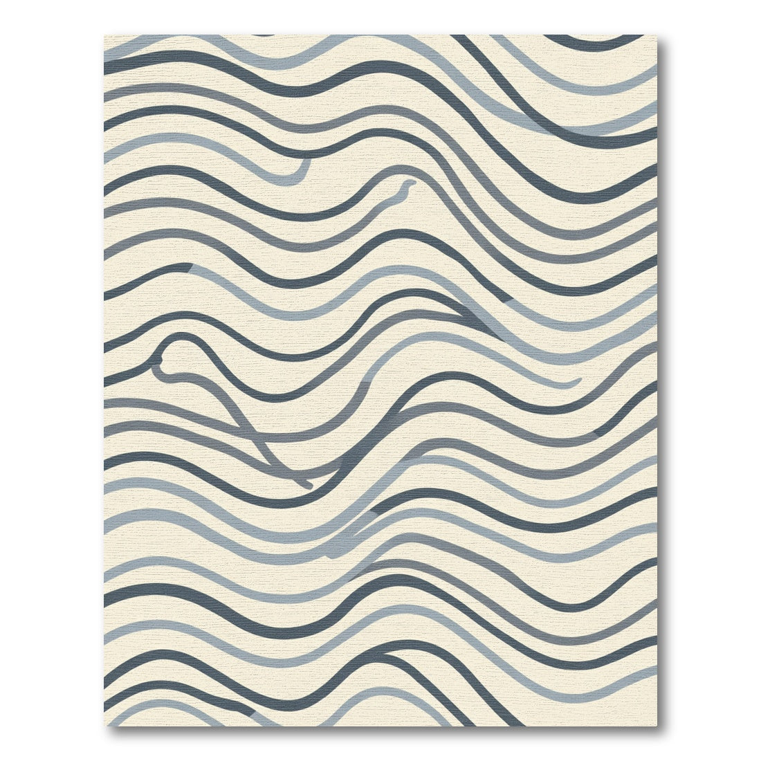Neutral Wave Curve Lines Rug