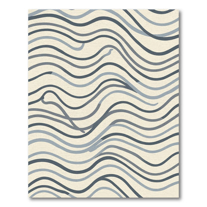 Neutral Wave Curve Lines Rug