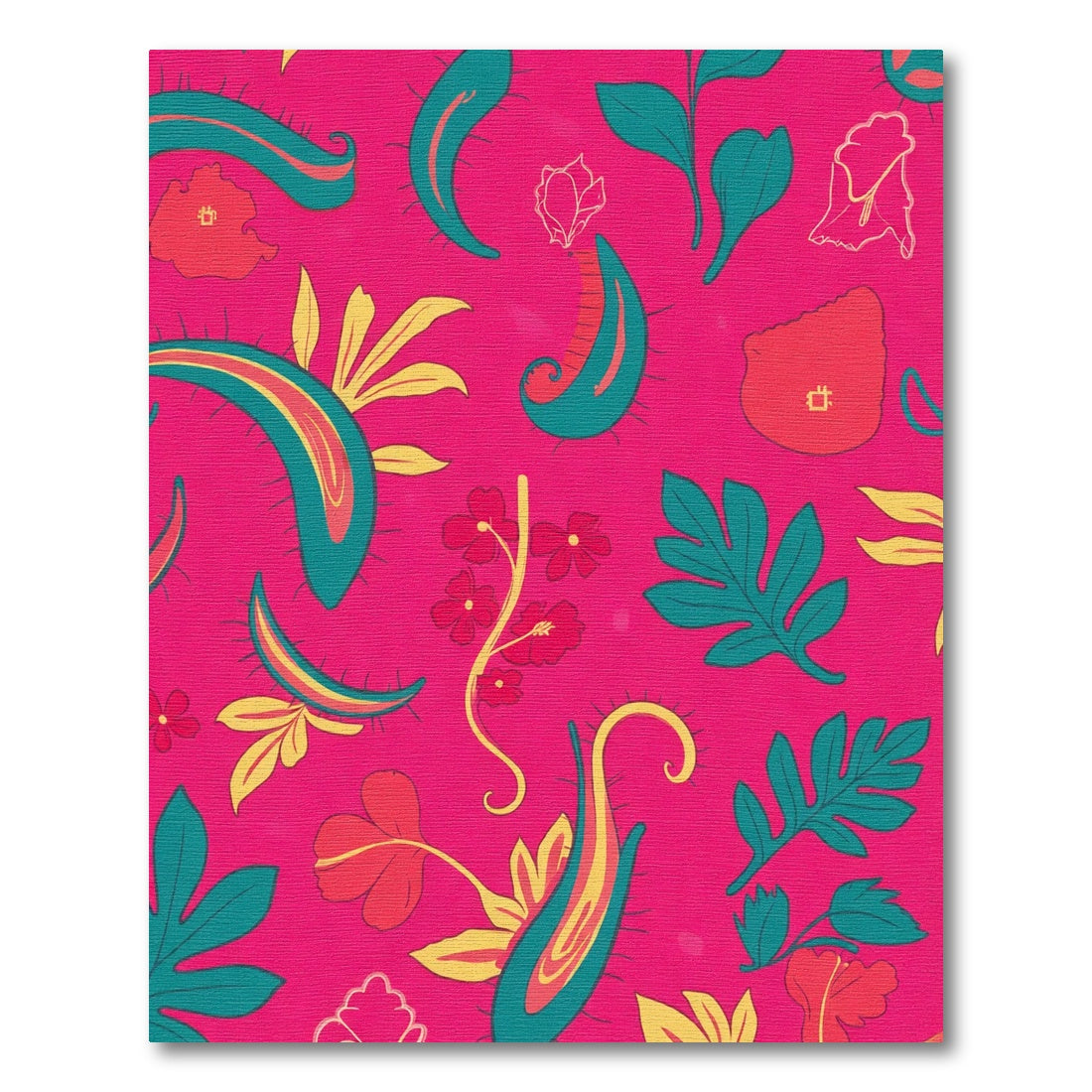 Vibrant Pink Floral Paisley Medallion Rug