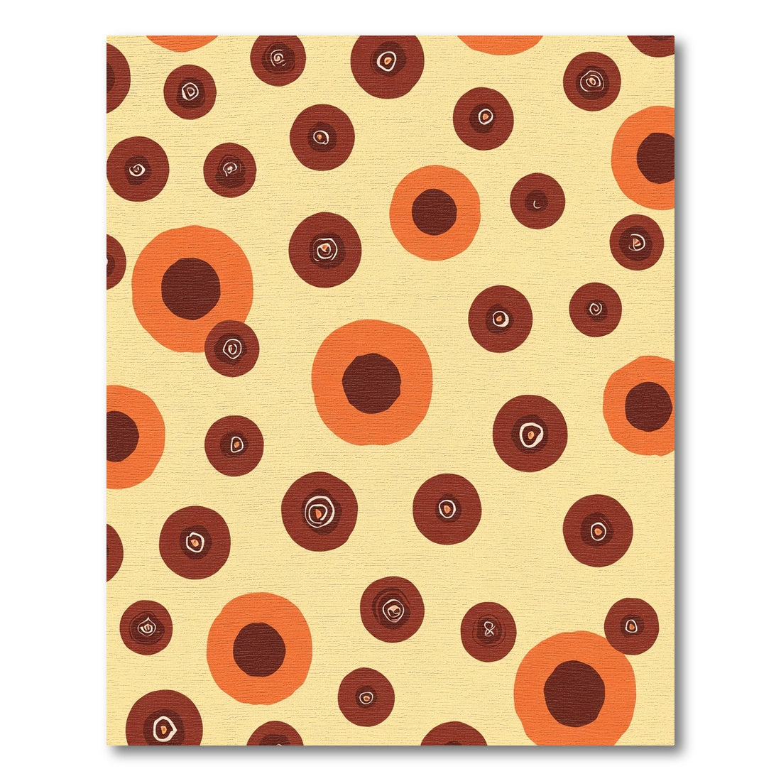 Warm Orange Brown Circle Scatter Rug