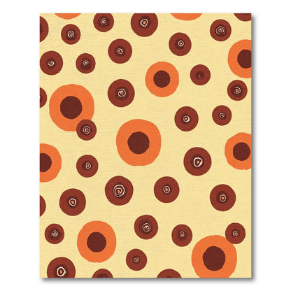 Warm Orange Brown Circle Scatter Rug