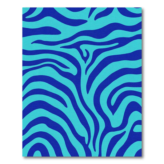 Bright Blue Zebra Stripes Rug