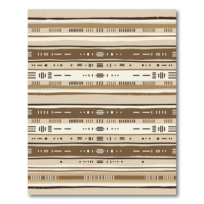 Earthy Neutral Stripes Geometric Accents Rug