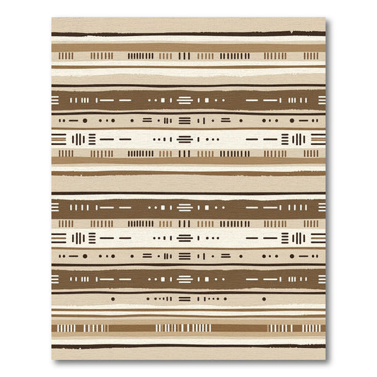Earthy Neutral Stripes Geometric Accents Rug