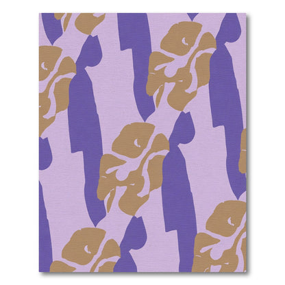 Abstract Lavender Tan Organic Forms Rug