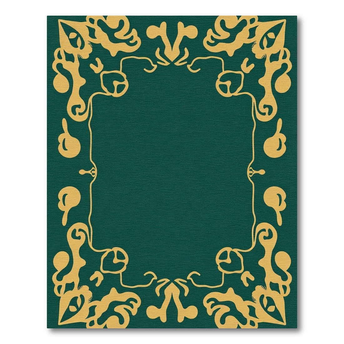 Emerald Gold Organic Scroll Frame Rug