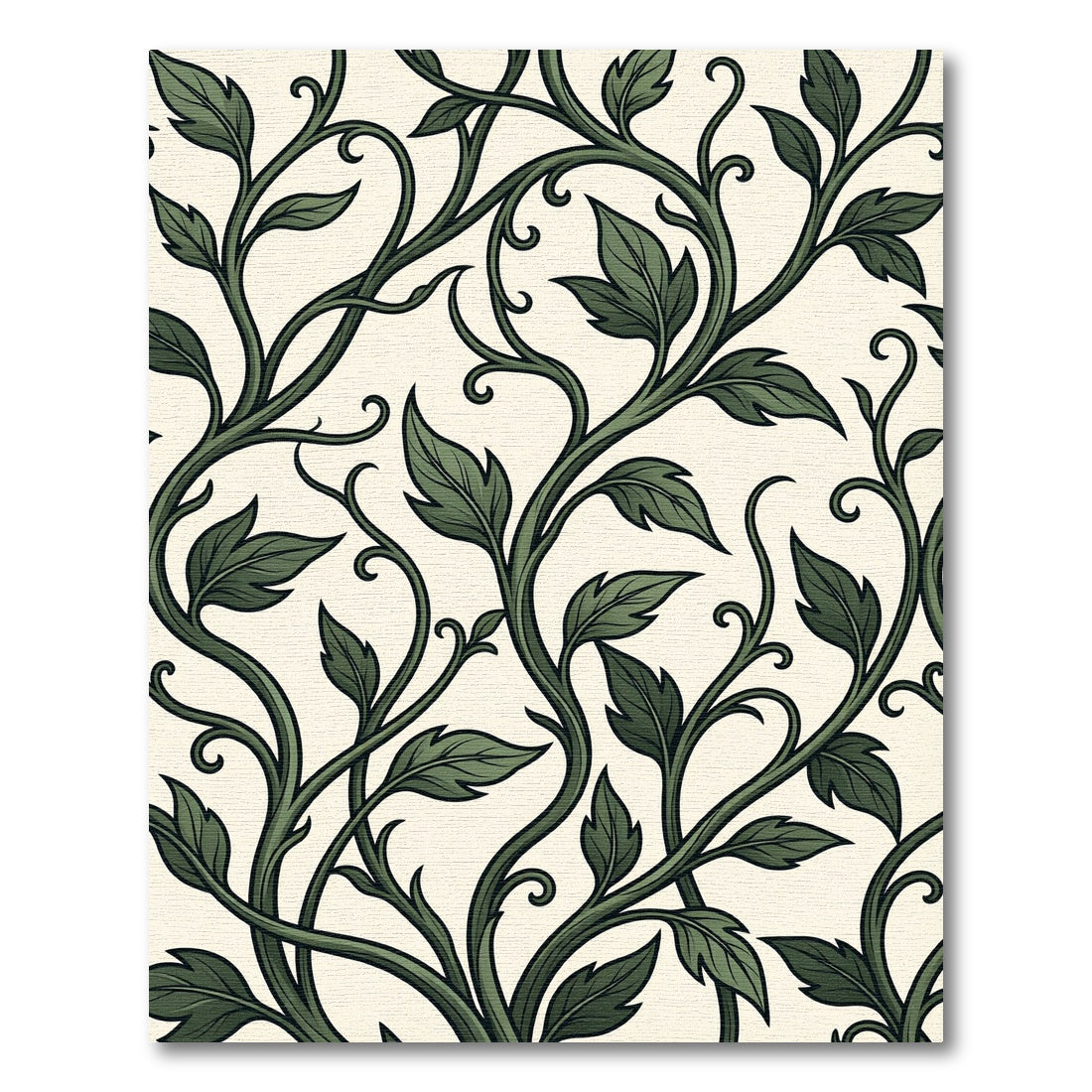 Ethereal Forest Vine Leaf Swirl Rug