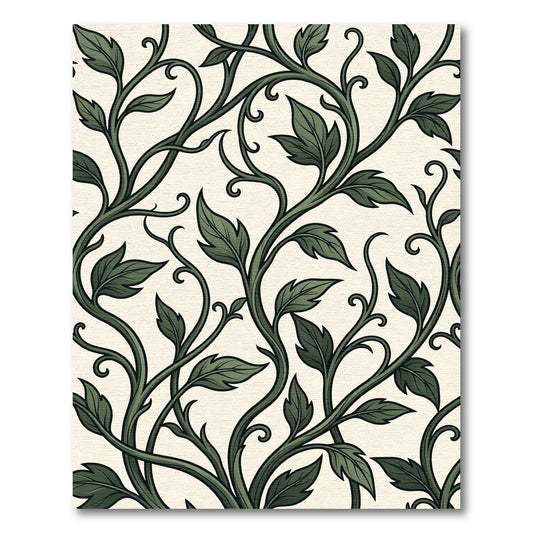 Ethereal Forest Vine Leaf Swirl Rug