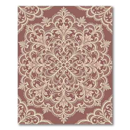Rose Ochre Lace Mandala Rug