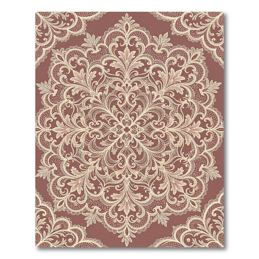 Rose Ochre Lace Mandala Rug