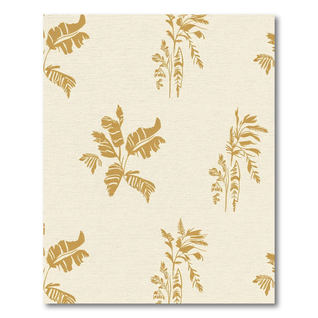 Golden Palm Frond Foliage Rug