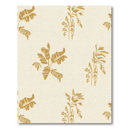 Golden Palm Frond Foliage Rug