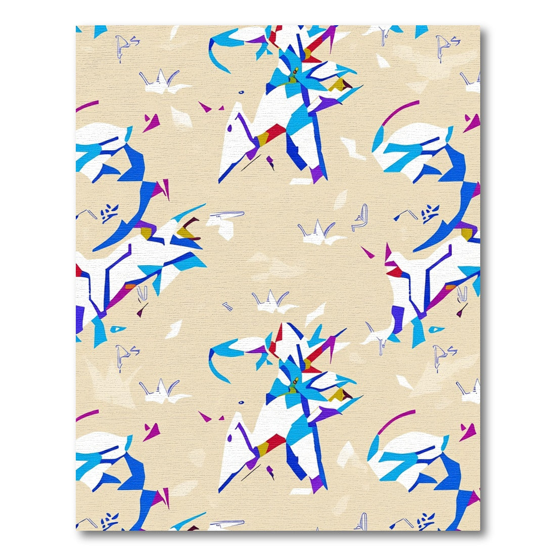 Abstract Modern Blue White Geo Splash Rug