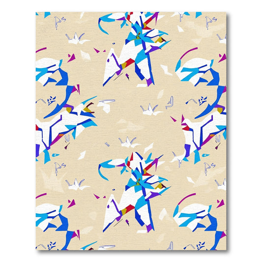 Abstract Modern Blue White Geo Splash Rug