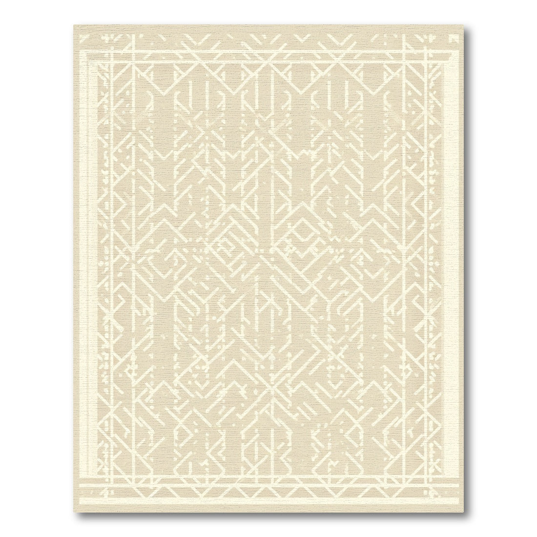 Vintage Cream Geometric Deco Rug