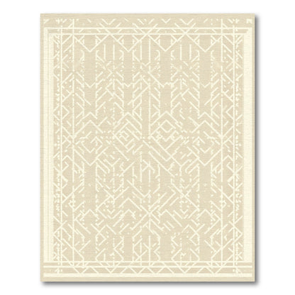 Vintage Cream Geometric Deco Rug