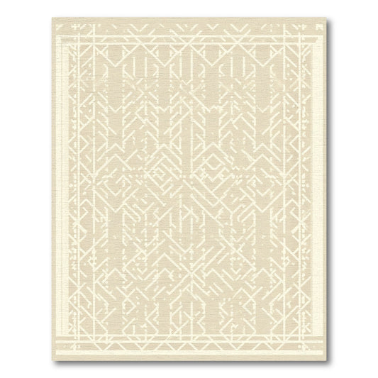 Vintage Cream Geometric Deco Rug