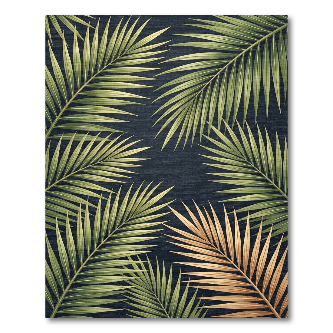 Lush Golden Tropical Frond Backdrop Rug