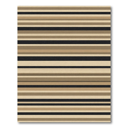 Earthy Abstract Linear Striped Rug