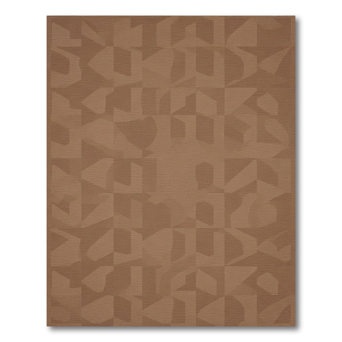 Brown Abstract Geometric Shading Rug