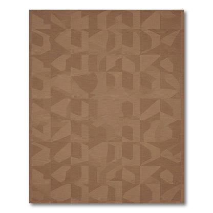 Brown Abstract Geometric Shading Rug