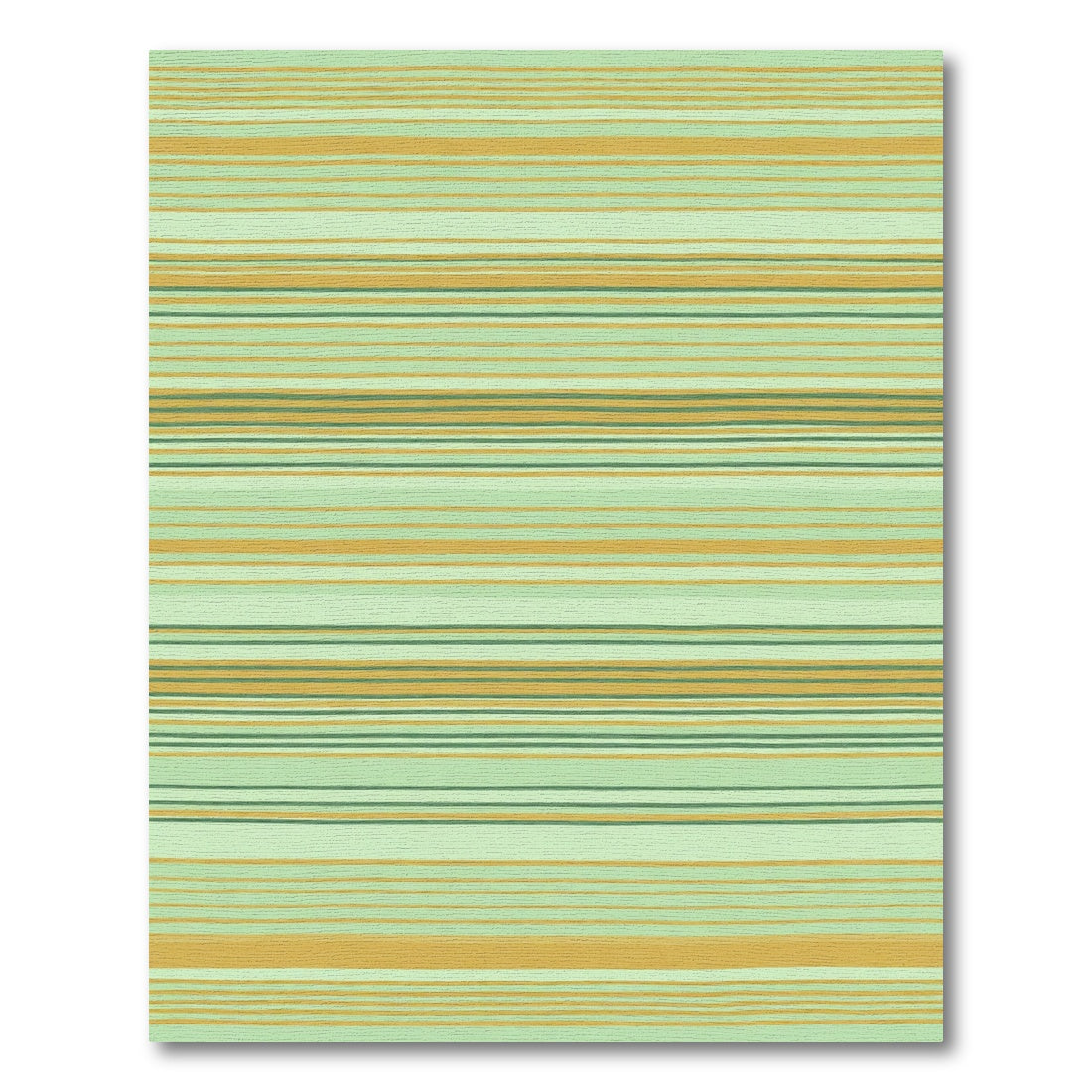 Earthy Green And Gold Stripes Rug