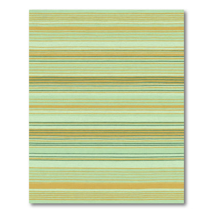 Earthy Green And Gold Stripes Rug