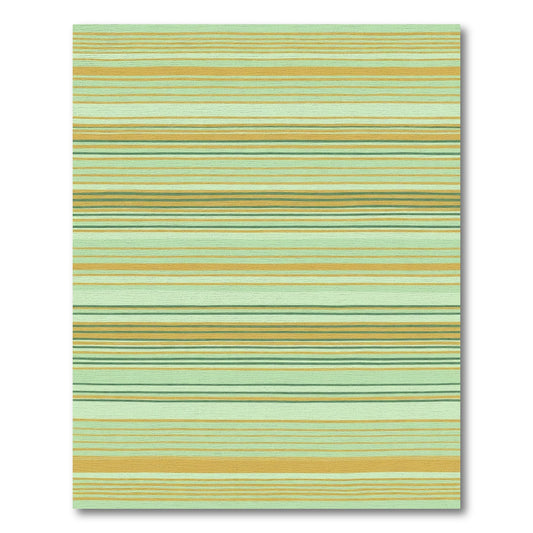 Earthy Green And Gold Stripes Rug