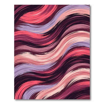 Crimson Purple Wavy Brushstroke Rug