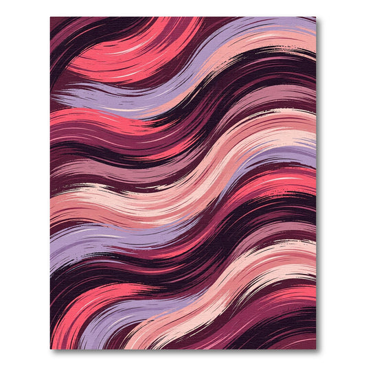 Crimson Purple Wavy Brushstroke Rug