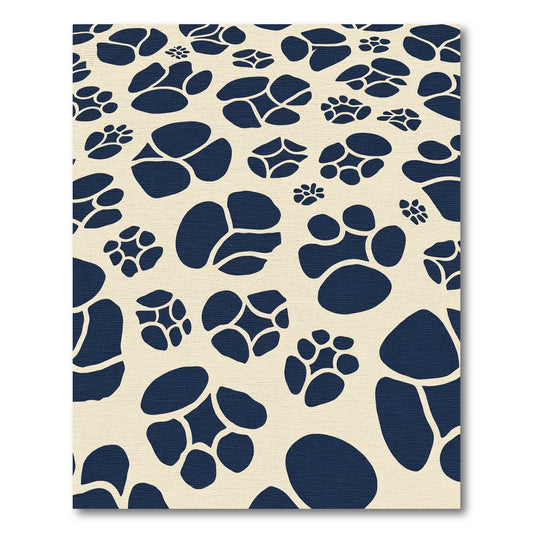 Dark Blue Abstract Clump Rug